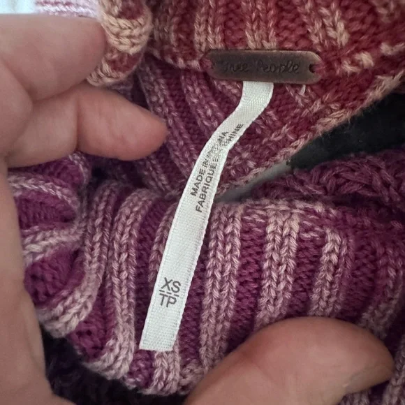 Free People Mauve Cold Shoulder Turtleneck Sweater - Picture 7 of 7